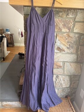 Camaïeu dress Purple Spaghetti Strap 100% Cotton Maxi Dress